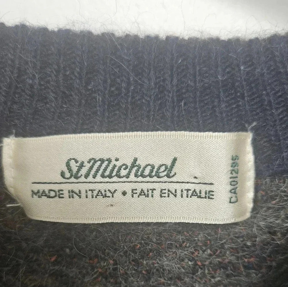 Vintage St.Michael y2k 100% Scottish Wool Crewneck Boxy sz L Sweater Unisex . - Picture 6 of 10